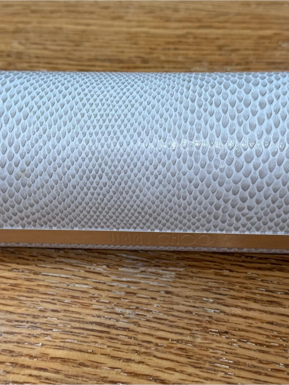 Jimmy Choo peared gray Sunglasses with Cream Textured Case
